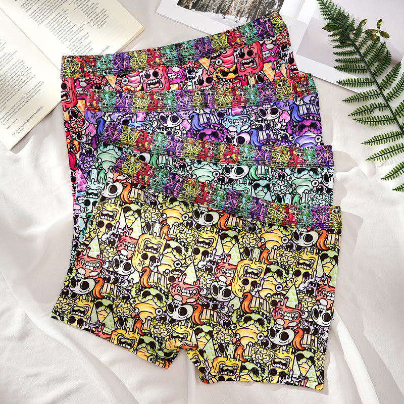 Men's Printed Skull Breathable Boxer Shorts