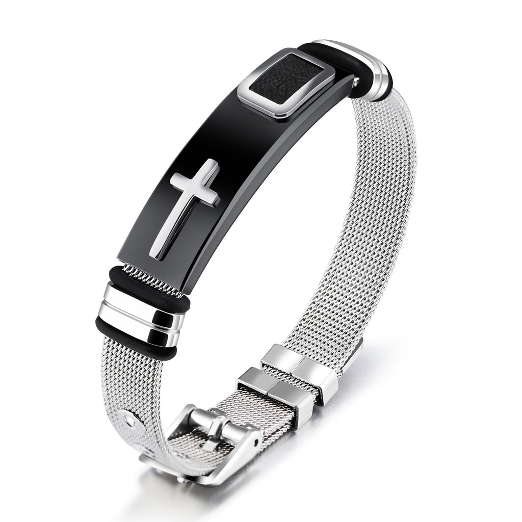 Steel mesh bracelet bracelet Bracelet gold cross titanium steel men's personality bracelet