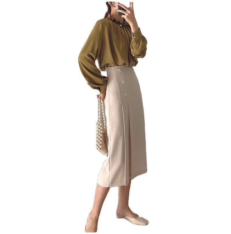 Femininity High Waist Women's Light Luxury Skirt Hip