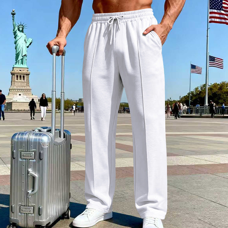 Men's Four-season Casual Sports Business Loose Straight-leg Jogging Pants