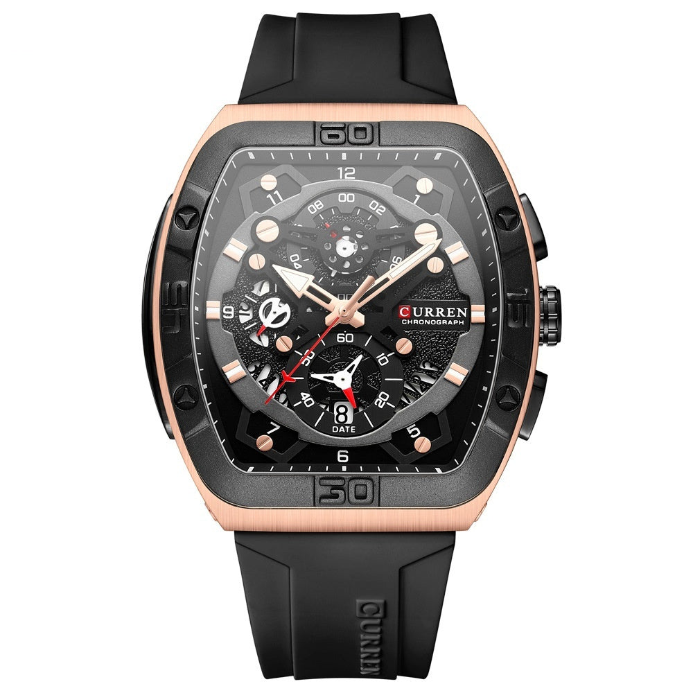 Cairen Unisex Six-Hand Quartz Watch Sporty Style Multi-Function Water-Resistant