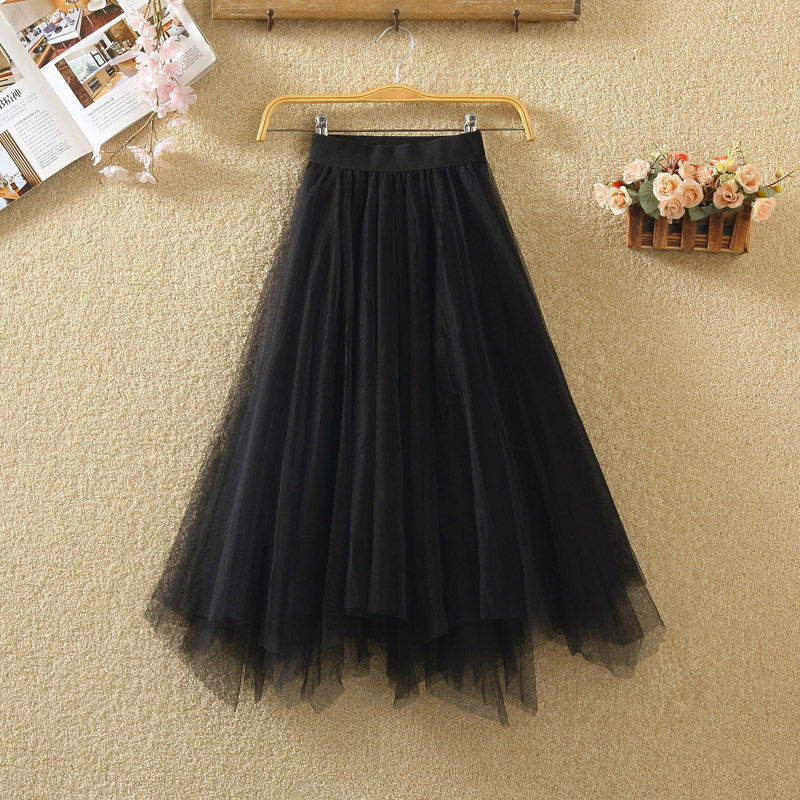 Irregular Mesh Skirt Ins Super Hot Fairy Dress High Waist
