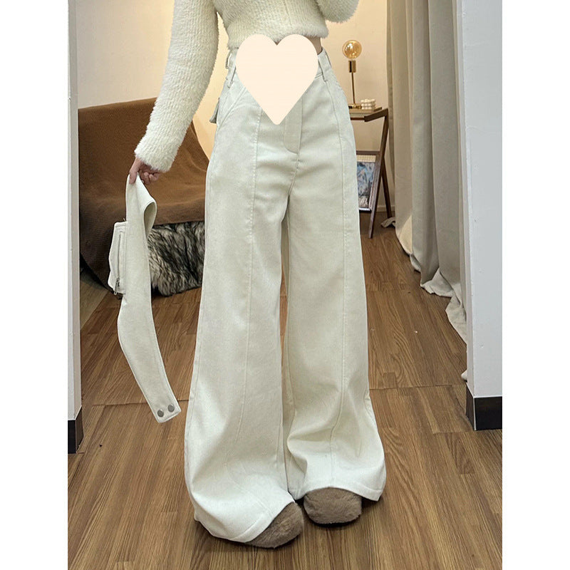 Apricot High-waisted Pocket Workwear Jeans Pants