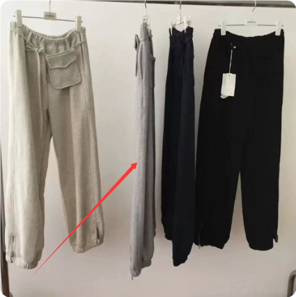 Pair With A Small Waist Bag Fleece-lined Korean-designed Intricately Detailed Vintage-style Casual Pants
