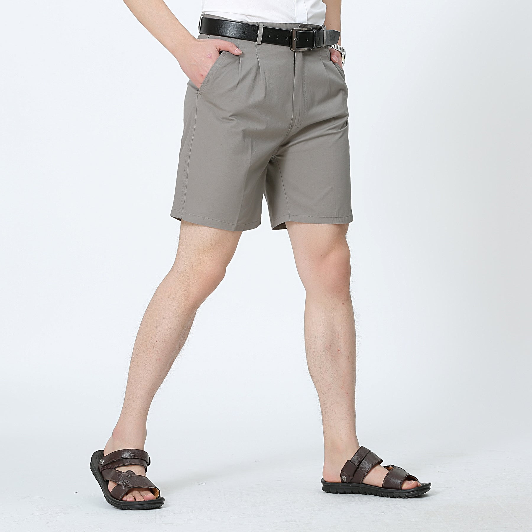 Summer Thin Cotton Loose Straight-Leg Suit Shorts For Men