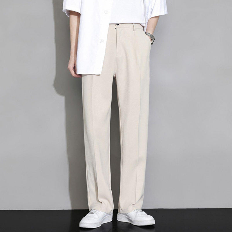 Straight-leg  Wide-leg Cropped Suit Pants