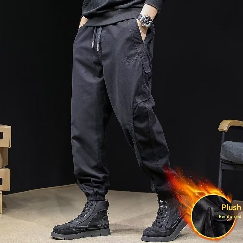 Mens Fleece-Lined Workwear Jogger Pants In Plus Sizes For A Relaxed
