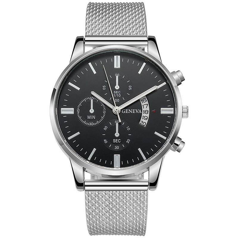 Mens Watch Fake Three-Subdial Six Hands Calendar Casual Fashionable Business Quartz