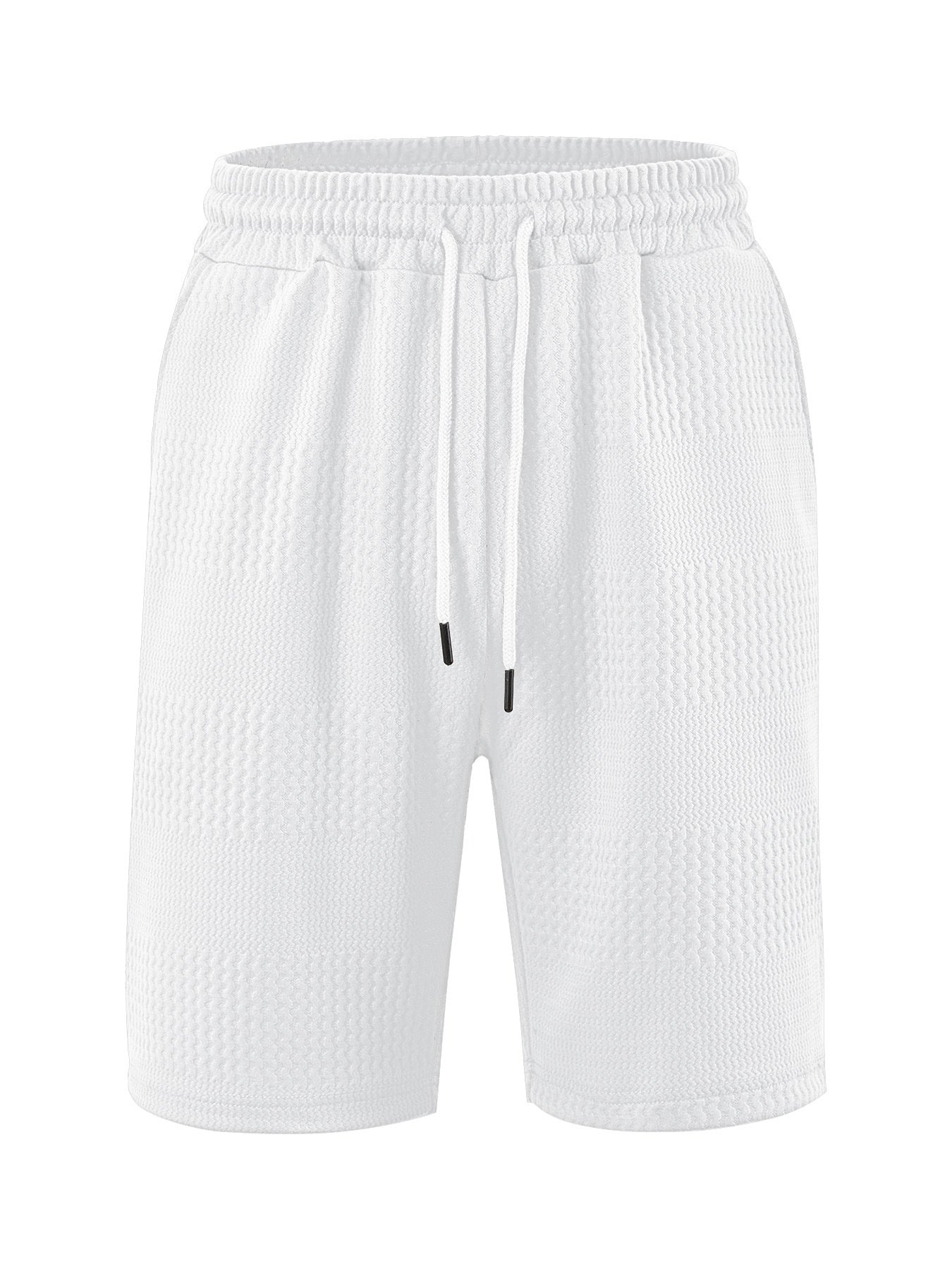 Loose Large Horizontal Stripe Jacquard Fabric Men's Casual Shorts
