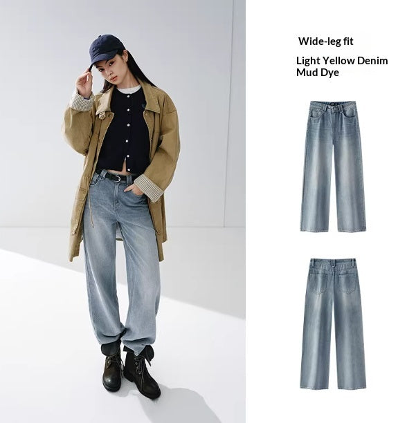 Wide-leg Pants Womens Cool-feel Lyocell Pants Blue Womens Pants