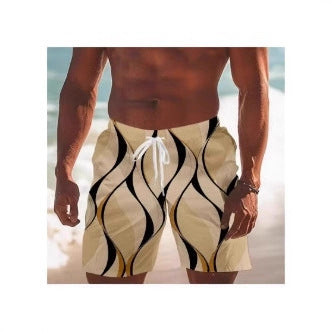 Mens Swim Trunks Beach Shorts With A Simple 3D Line Design  Perfect For Quick drying Summer Outdoor Activities