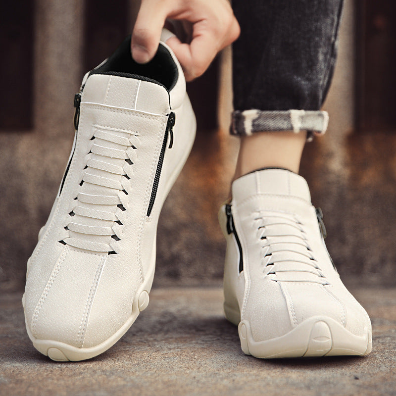 Plus-size Leather Waterproof Low-top And Mid-top Outdoor Sneakers