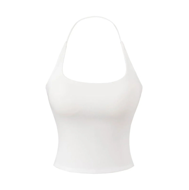 New European And American-style Chic Solid-color Backless Top For Bold Stylish Looks