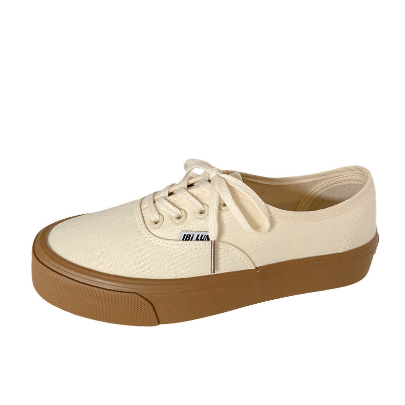 Flat-bottomed Retro Hong Kong-style Instagram-style Sneakers For Students