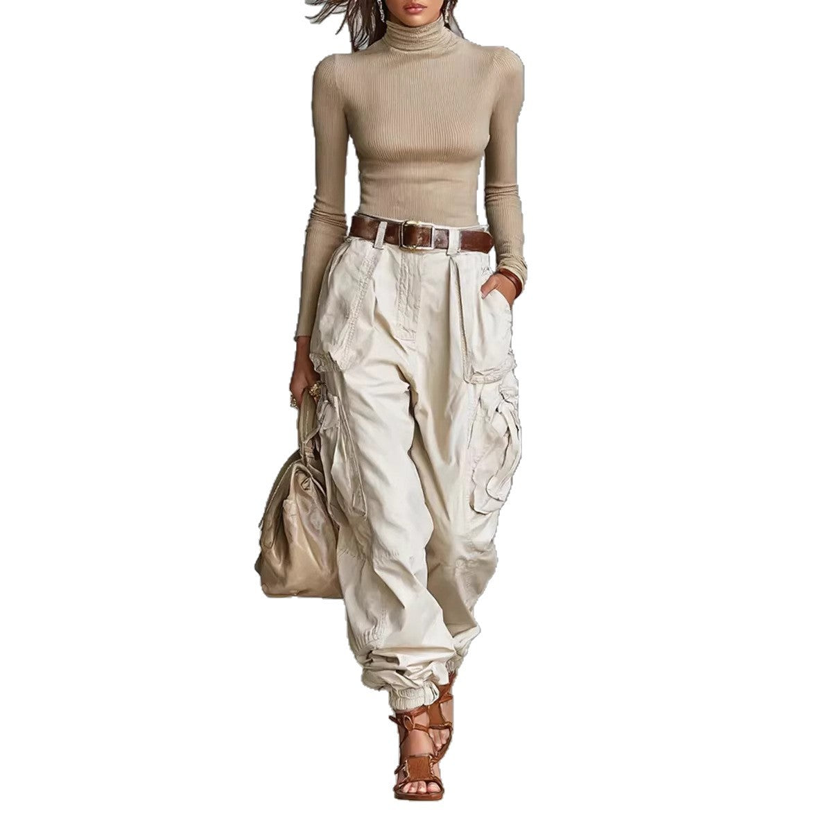 Niche Relaxed-fit Wide-leg Casual Trousers For Women