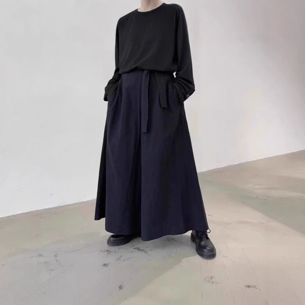 Vintage-style Irregular Flared Plus-size Pantskirt
