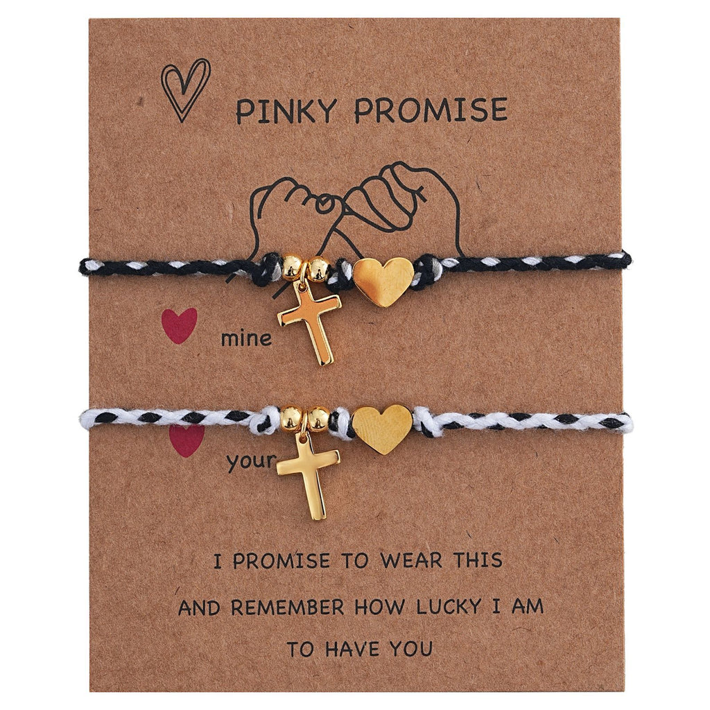 Love Cross Braided Rope Bracelet