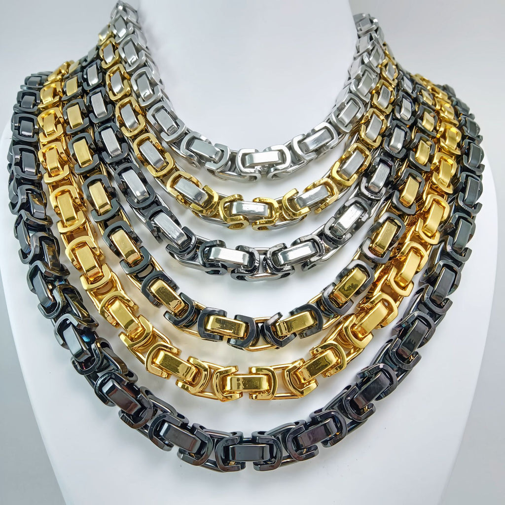 Handmade Stainless Steel Single-link Square Chain