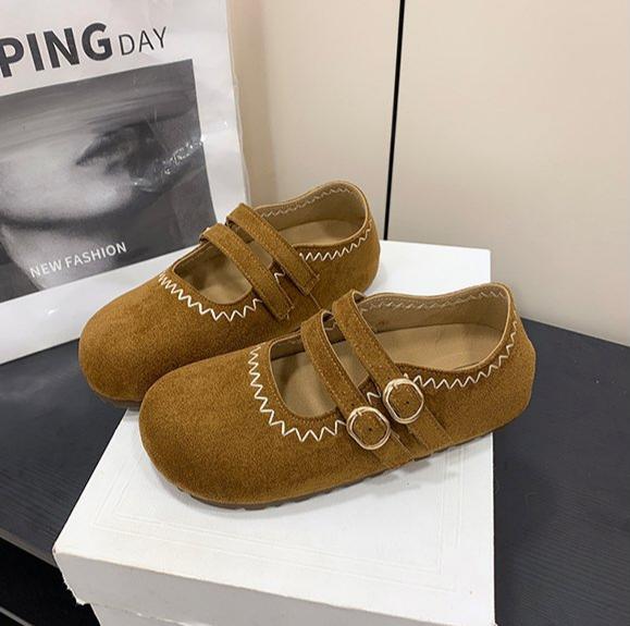 Boken Small Leather Shoes Korean Version Girls' Frosted Princess Shoes Soft Soled Bean Single Shoes