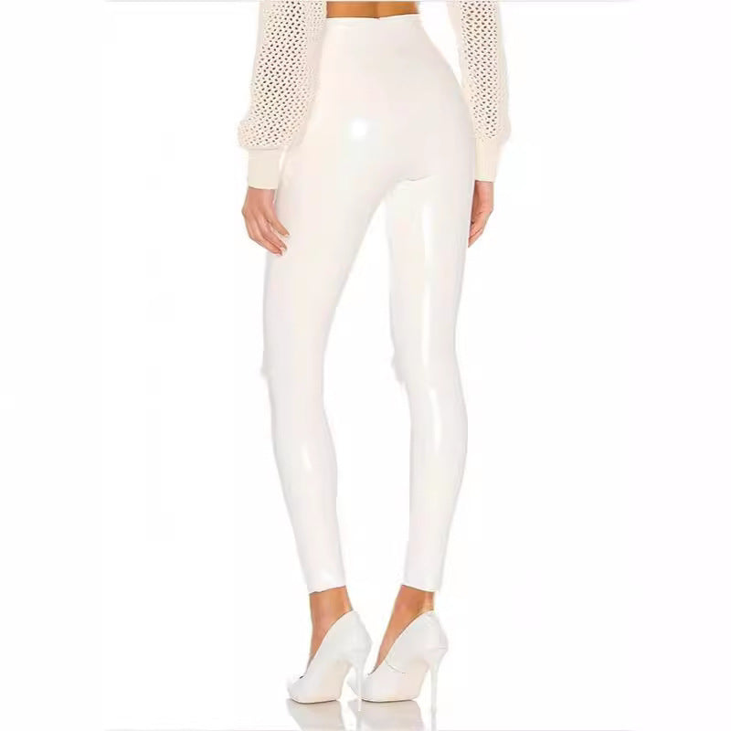 Sexy Slim-fit Cropped Leather Pants
