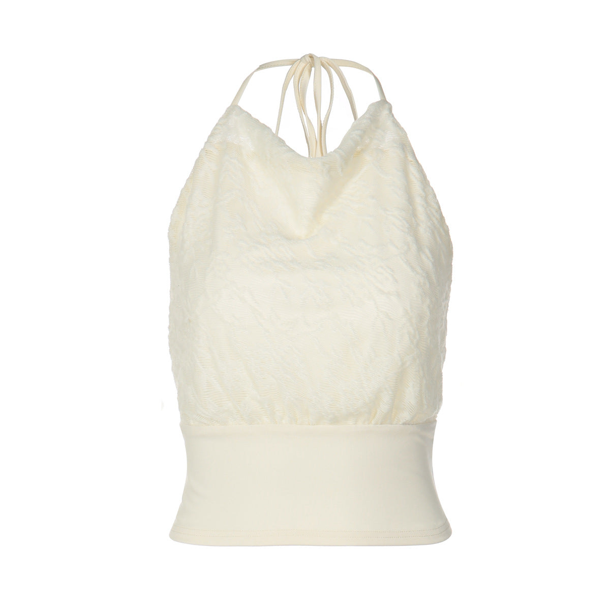 Sexy Lace Patchwork Backless Cinched Waist Lace Up Camisole