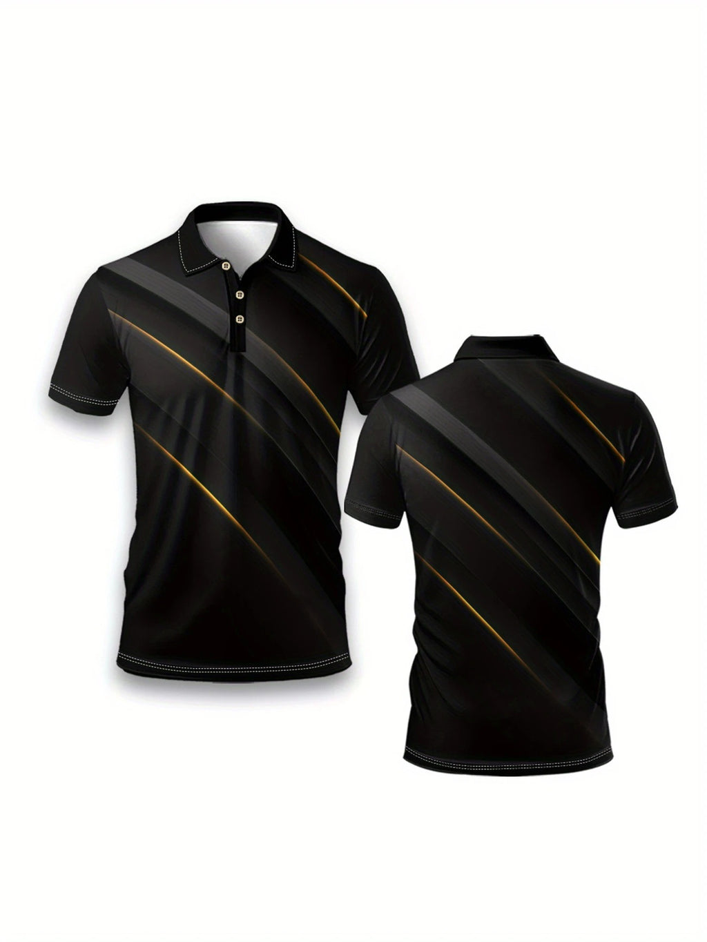 Mens Short Sleeve Athletic Top Breathable Printed With A Turn Down Collar