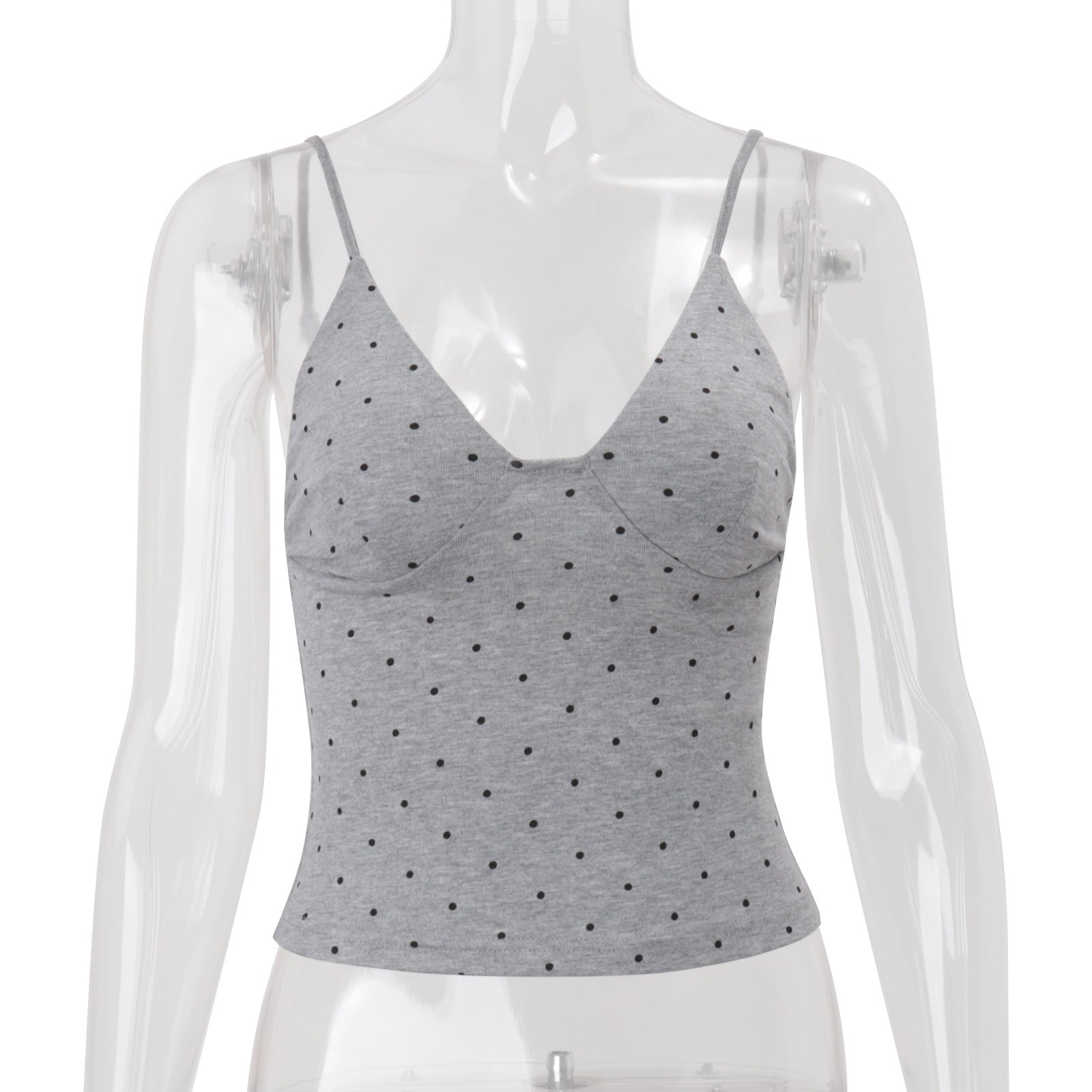 Womens Stylish Polka-Dot Sexy Slim-Fit Camisole Top
