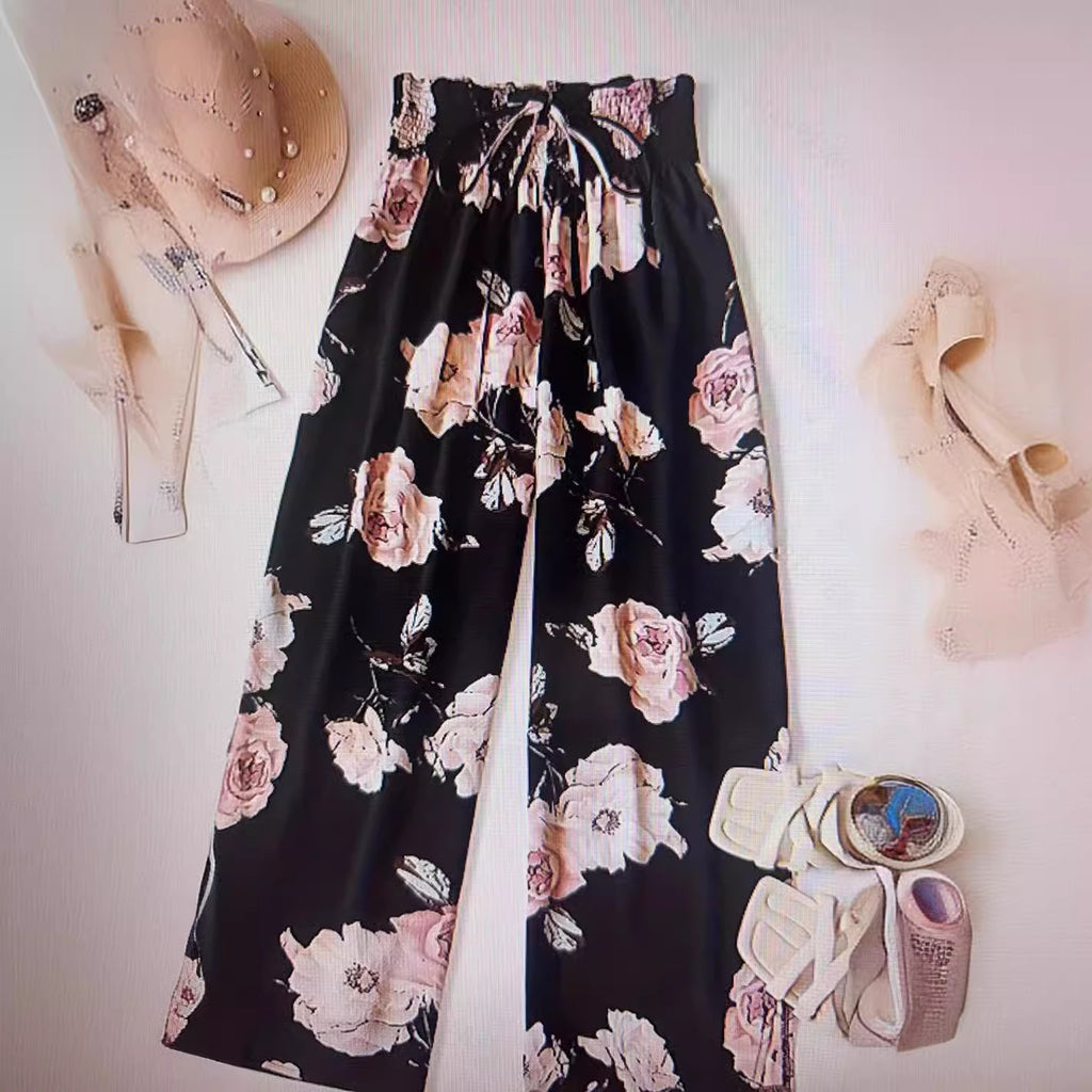Amazon Fashion Sheer, Textured Fabric, Loose & Comfortable Wide-Leg Pants High-Waisted, Relaxed Fit That Flatters And Covers Up Versatile Casual Style