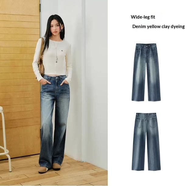 Wide-leg Pants Womens Cool-feel Lyocell Pants Blue Womens Pants