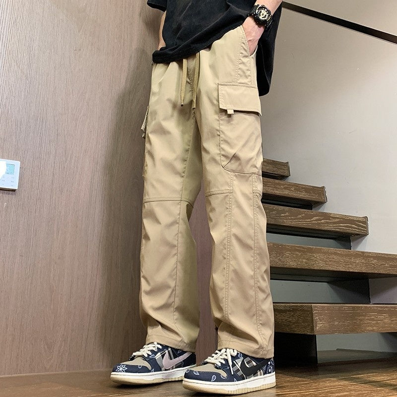 Men's Loose-Fit Straight-Cut Casual Sports Pants