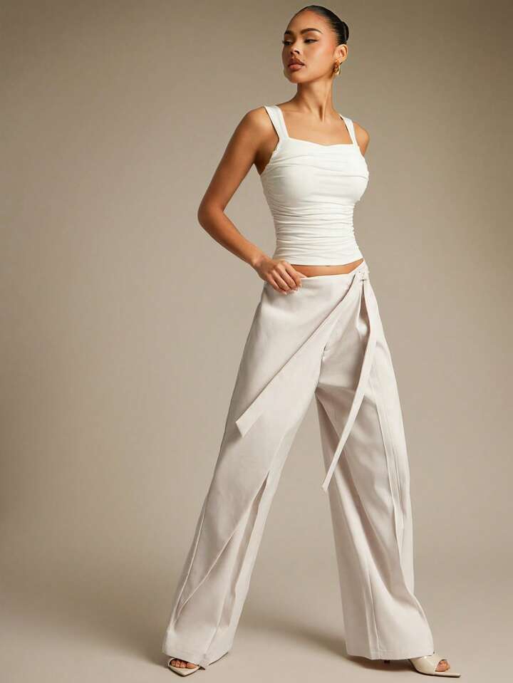 Rap-up Drawstring Versatile Casual Trousers