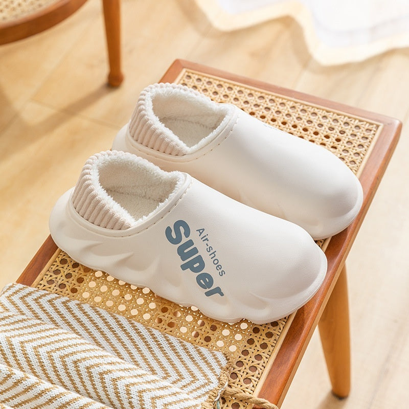 Waterproof Heel-closing Cotton Slippers Warm For Fall And Winter
