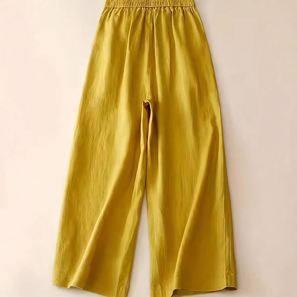 Summer Artistic Relaxed-fit Casual High-waist Draping Slimming Wide-leg Pants