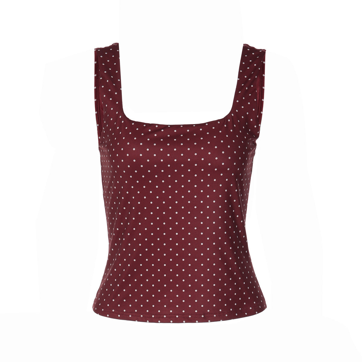 Printed Slim Fit U Neck Cropped Sleeveless Top