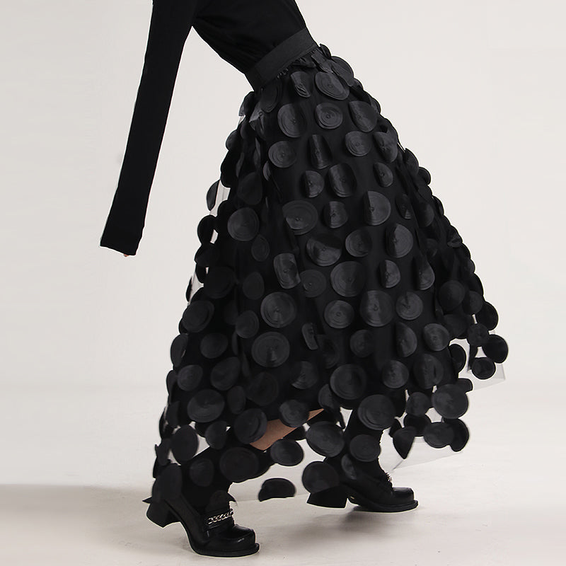 Retro A-line Skirt Large Hem Skirt Design Sense