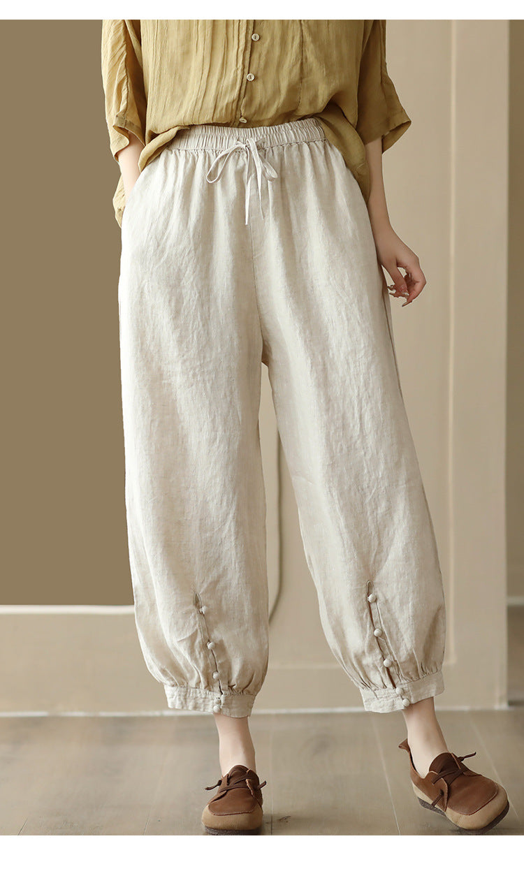 Retro Solid-color Casual Pants Draping And Figure-flattering Carrot Pants