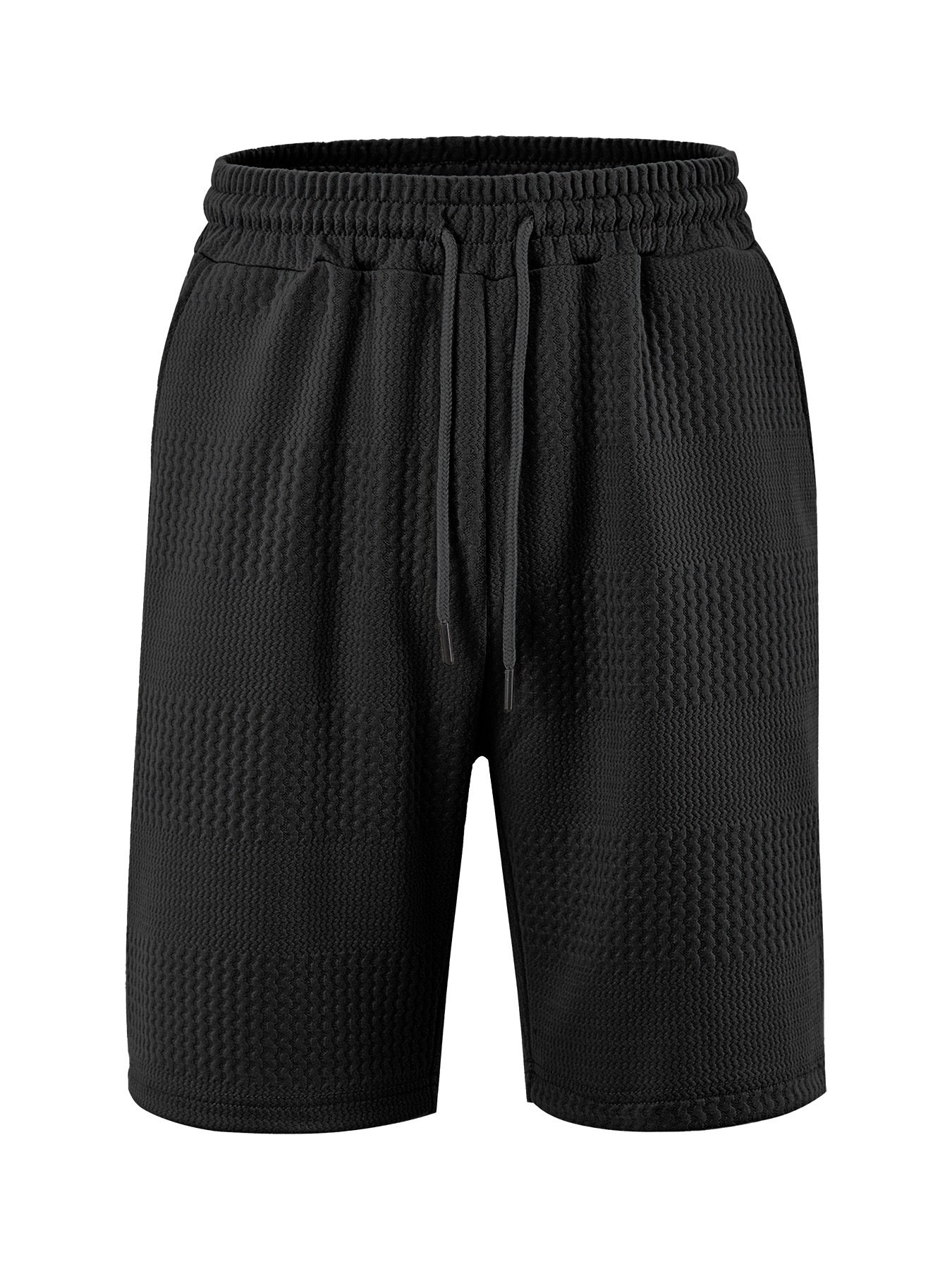 Loose Large Horizontal Stripe Jacquard Fabric Men's Casual Shorts