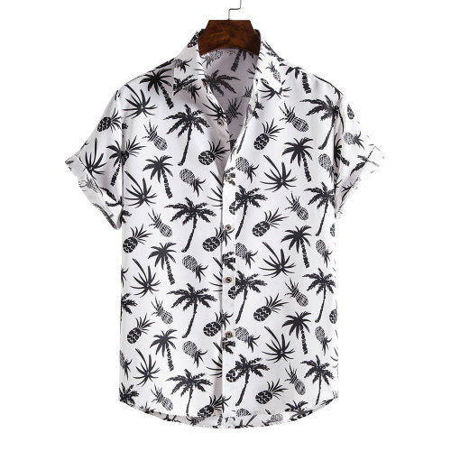Spring And Summer Men's Beach Hawaii Short Sleeve Printed Shirt