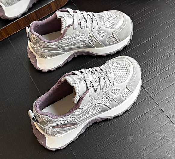 Women's Thick Bottom Elevated Dad Shoes, New 2026 Spring Style, Mesh Breathable Casual Sneakers, Fashion Versatile Running Shoes