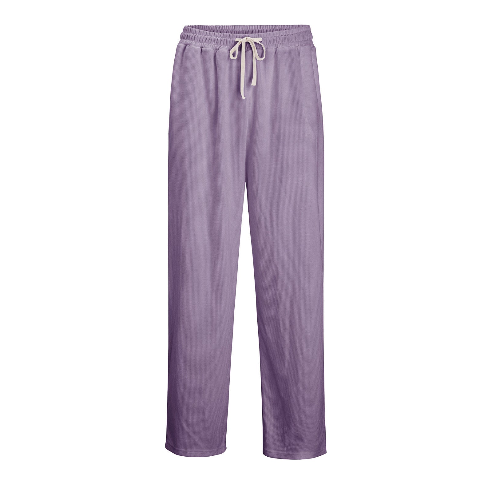 Mens Relaxed-fit Waffle-knit Wide-leg Athleisure Pants