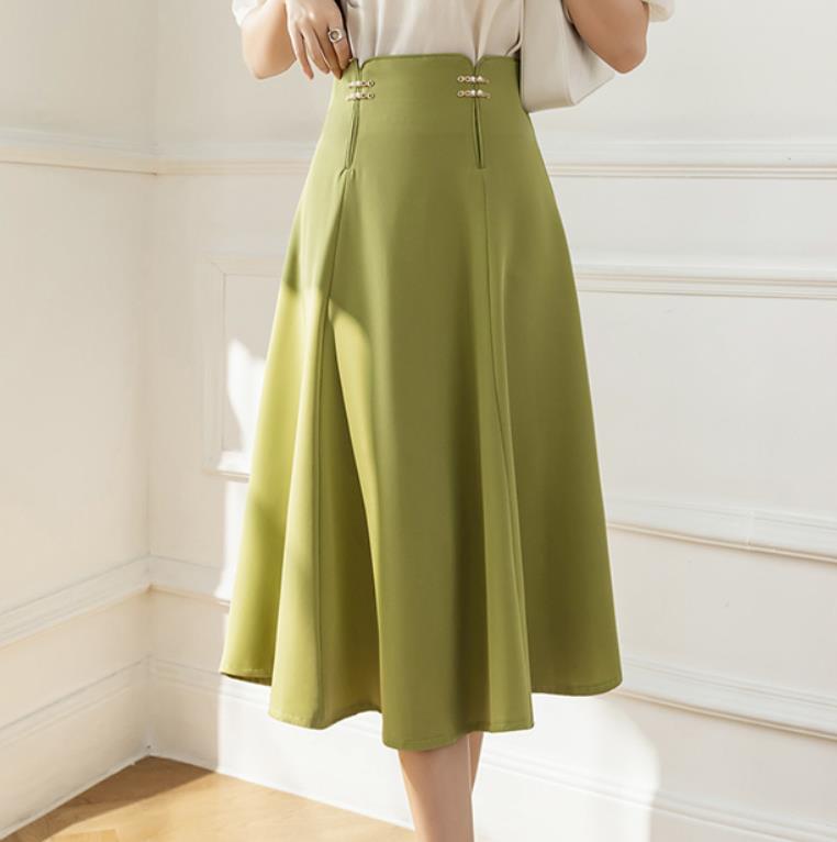 Women's Mid Length High Waist Slim Fit Dress
