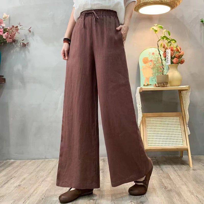 Women's Cotton-Linen High-Waist Loose Pants