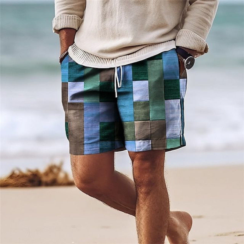 Summer Breathable Fashionable Hawaiian Beach Shorts 3D Printed Casual Mens