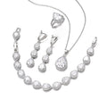 Water Drop Long Necklace Earring Ring Bracelet Ornament Suit