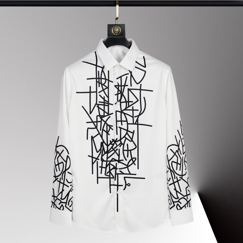 Men's New Style Fitted Printed Shirt Fashionable