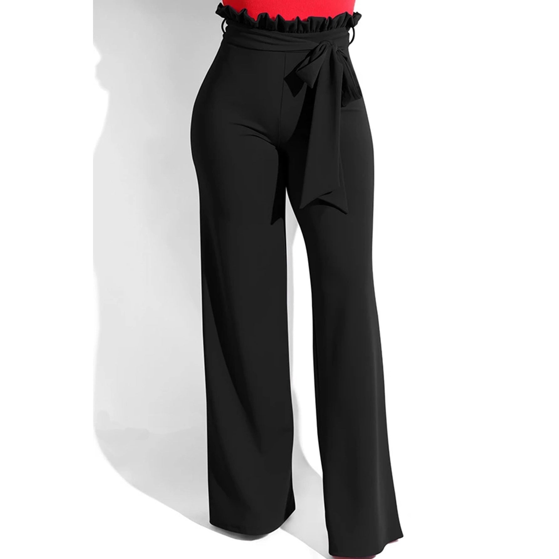 Solid-color Plus-size Loose Casual Womens Trousers