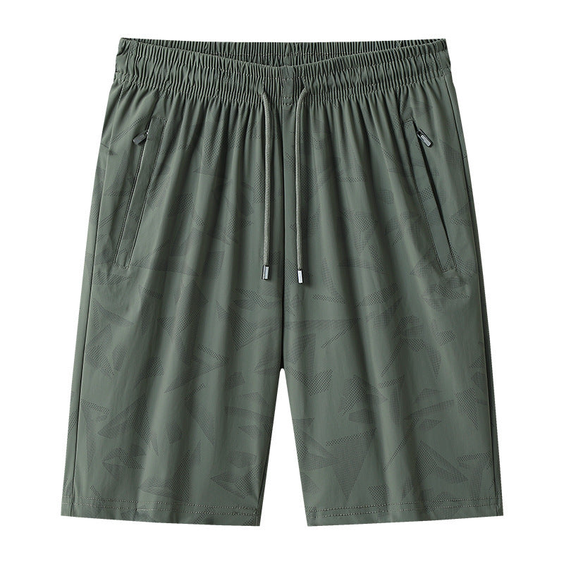 Summer Exercise Shorts Thin Ice Silk Plus Size Quick-drying Knee Length Pants