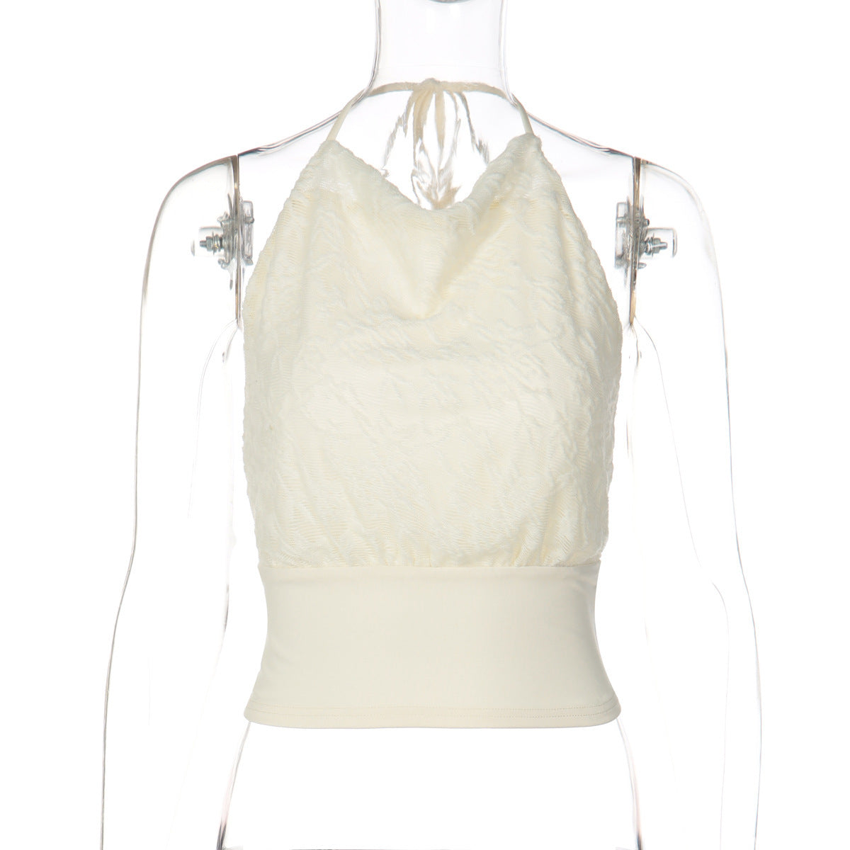 Sexy Lace Patchwork Backless Cinched Waist Lace-up Camisole