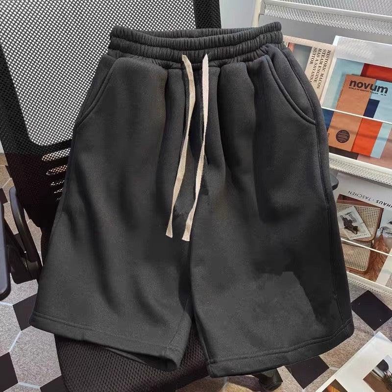 Retro Solid Color Men's Loose And Simple Casual Shorts