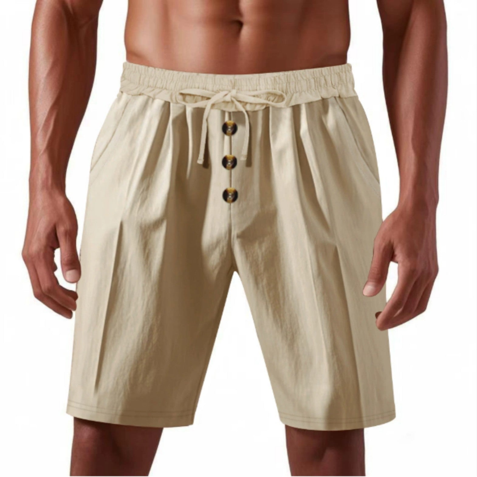 Linen Summer American-style Shorts Beach Casual Loose Straight Men